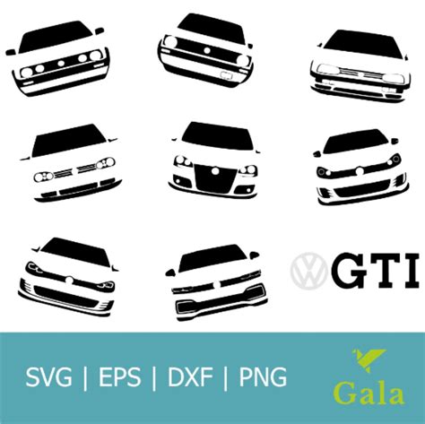 Gti Golf Svg All Series Mk 12345678 Svg Png Eps Dxf Car Vector