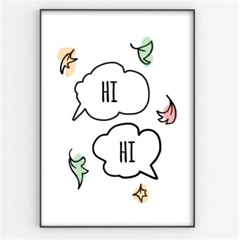 Heartstopper Leaves Hi Hi Print Speech Bubble Nick Charlie Etsy