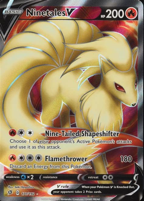 Ninetales V 2020 Sword And Shield Rebel Clash 177 192 Holo Full Art