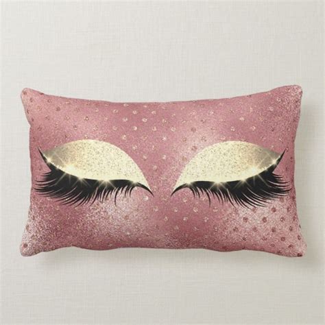 Rose Gold Faux Sepia Beauty Glitter Makeup Lumbar Pillow Zazzle