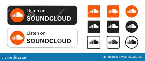 Soundcloud. Soundcloud Logo App and Badge Set. Listen on Soundcloud UI ...