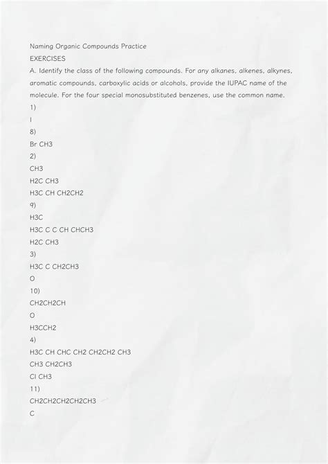 Solution Naming Organic Compound Practice Studypool