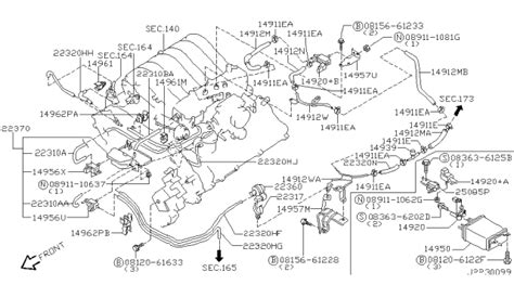 Engine Control Vacuum Piping 2003 Nissan Pathfinder