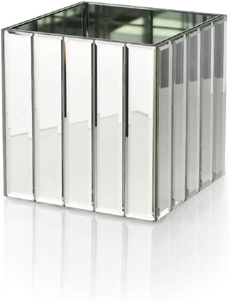 Serene Spaces Living Gatsby Mirror Strip Cube Vase Art