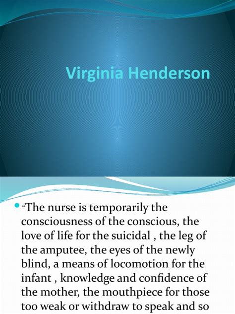 Virginia Henderson | PDF | Nursing | Patient