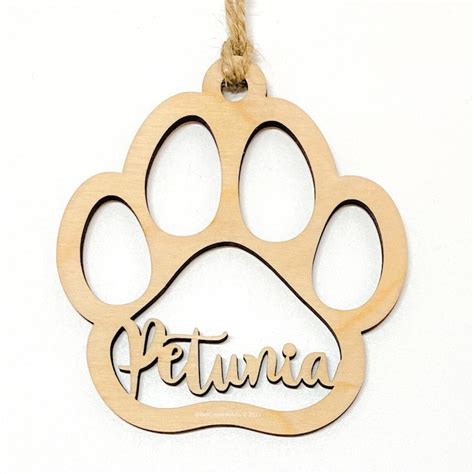 Paw Print Ornament Pet Memorial Pet Ornament Personalized - Etsy