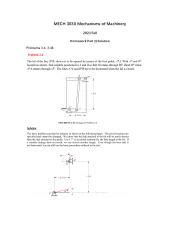 Homework Part Solution Pdf Mech Mechanisms Of Machinery