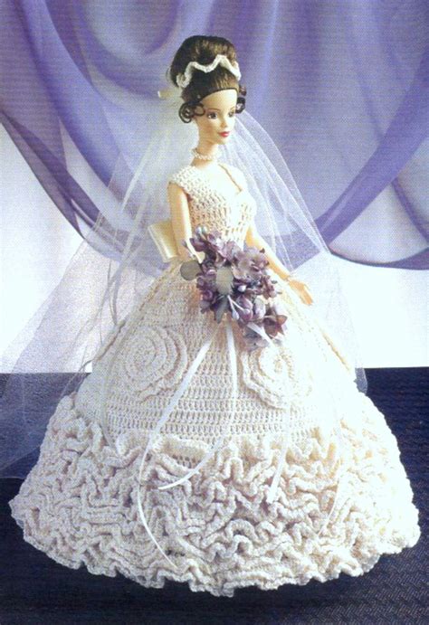 Vintage Crochet Pattern Pdf Fashion Doll Ruffled Wedding Etsy