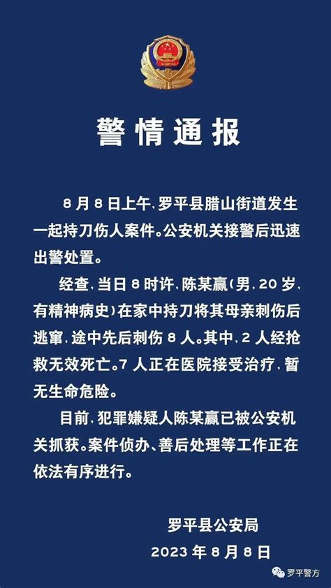 雲南羅平一男子持刀傷人致2死7傷，警方通報 中國網