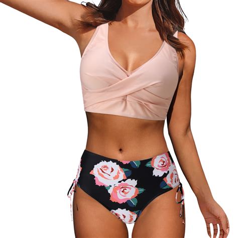 ZMHEGW Womens Swimsuits High Waisted High Waisted Bikini Sexy Push Up