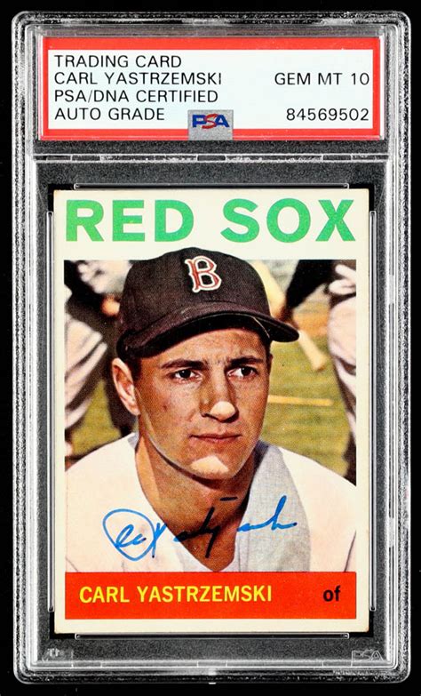 Carl Yastrzemski Signed 1964 Topps 210 PSA Pristine Auction