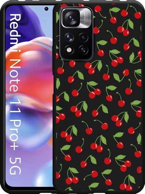 Cazy Hoesje Zwart Geschikt Voor Xiaomi Redmi Note 11 Pro Kersen Bol