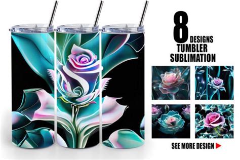 Tumbler Rose Glass Pattern Graphic By Artnoy Creative Fabrica