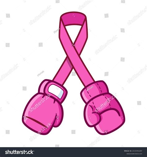 Pink Boxing Gloves Ribbon On White Stock Vector (Royalty Free ...