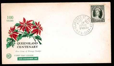 1960 Queensland Stamp Centenary Pre Decimal Stamp Wesley First Day