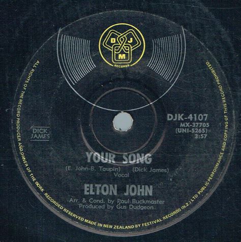 Elton John – Your Song (1971, Vinyl) - Discogs