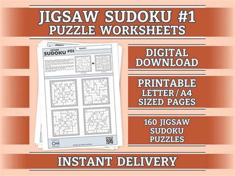 Jigsaw Sudoku Volume 1 Printable Puzzle Worksheets Number And Logic