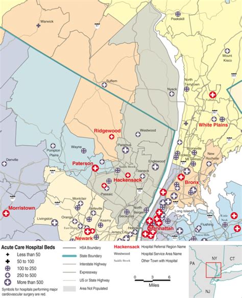 Map Hospital Service Areas Assigned To The Hackensack And