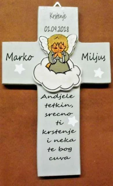 TAUFKREUZ SCHUTZENGEL GESCHENK Zur Taufe Geburt Holz KINDERKREUZ Kreuz