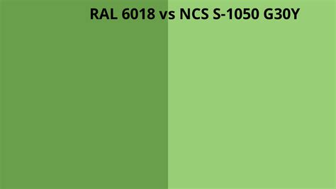 Ral 6018 Vs Ncs S 1050 G30y Ral Colour Chart Uk