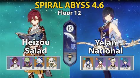 Spiral Abyss Floor Heizou Salad And Yelan National Build