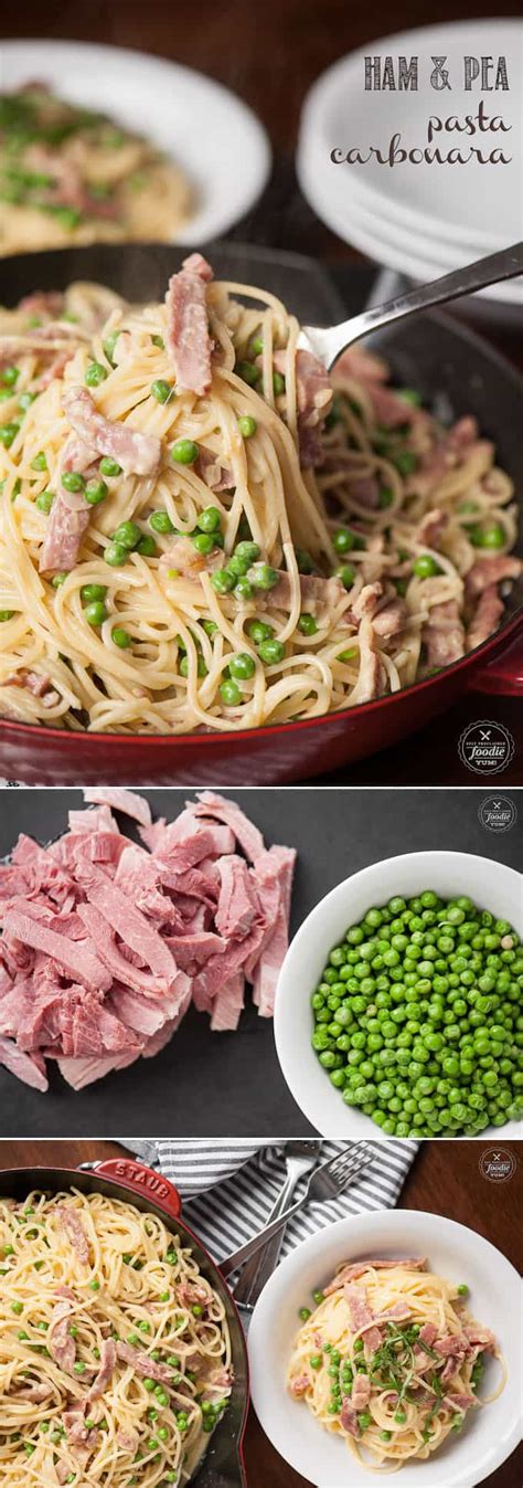 Ham And Pea Pasta Carbonara Self Proclaimed Foodie