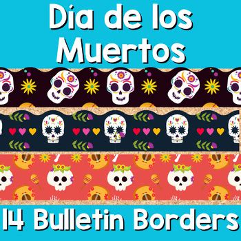 D A De Los Muertos Day Of The Dead Bulletin Board Borders With Designs