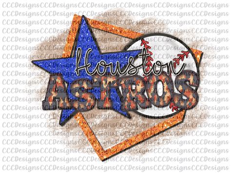 Houston Astros Png Sublimation Glitter Baseball Astros Etsy