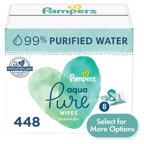 Pampers Aqua Pure Baby Wipes X Flip Top Pack Wipes Select For