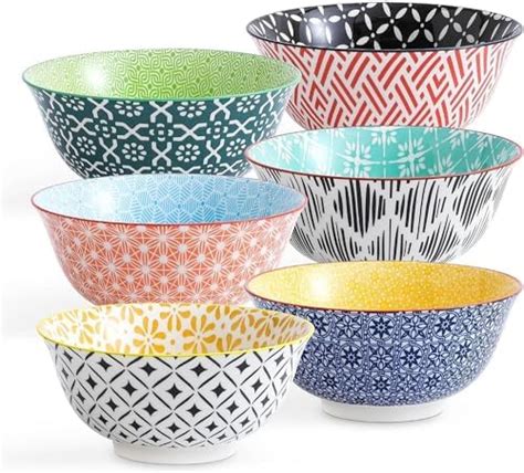 Amazon Deecoo Porcelain Bowls Set Ounce Piece For Cereal