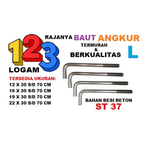 Jual Baut Angkur L M X X Cm Bahan Besi Beton St Sni Full