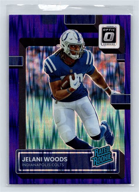 Jelani Woods 2022 Donruss Optic 287 Purple Shock Indianapolis Colts 2