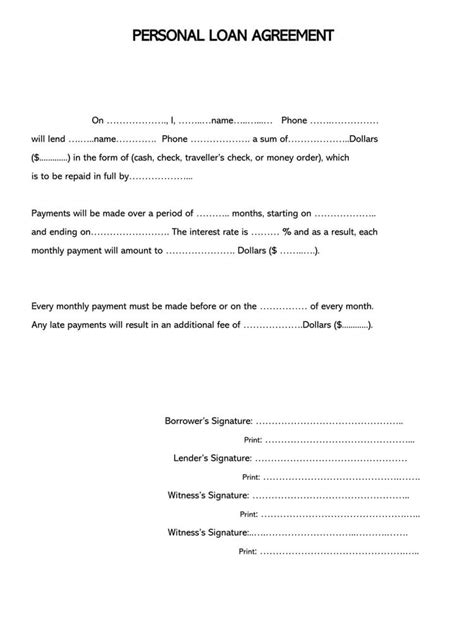 38 Free Loan Agreement Templates And Forms Word Pdf