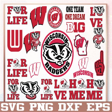 Bundle 21 Files Wisconsin Badgers Football Team Svg Wiscons Inspire