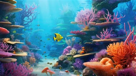 Premium Ai Image A Vibrant Coral Reef Bustling With Marine Life