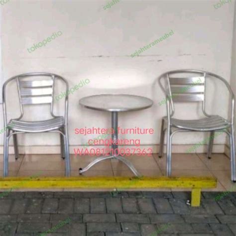 Promo Meja Stainless Set Kursi Teras Aluminium Meja Taman Kursi Outdoor