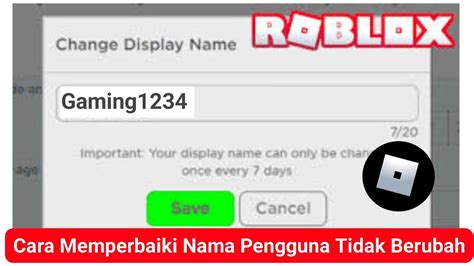 Perbaiki Nama Pengguna Roblox Tidak Berubah Cara Mengganti Nama