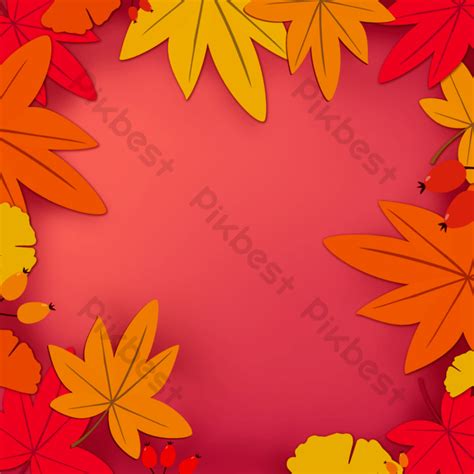 Red Maple Leaf Classic Border Background | PSD Backgrounds Free ...