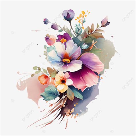 Watercolor Simple Flowers Watercolor Flowers Flowers Hand Drawn PNG