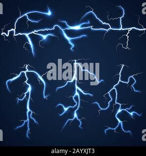 Colorful Lightning Bolt Set Bright Thunderbolt Collection Flash