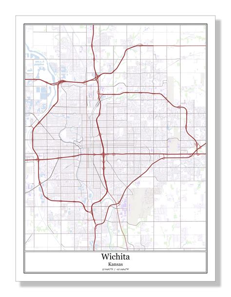 Wichita Kansas USA City Map – SterlingCarto