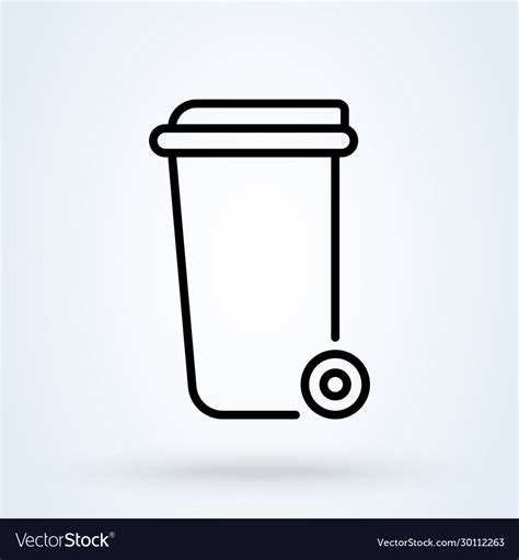 Wheelie Bin Line Simple Modern Icon Design Vector Image