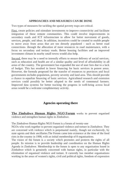 Zimbabwe economic and political situation - Docsity