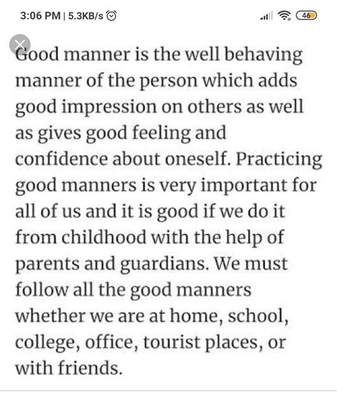 Speech On Good Manners