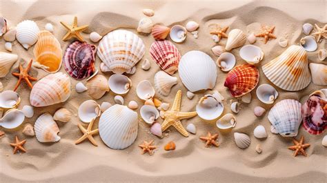 Seashell And Sand A Textured Coastal Composition Background Beach