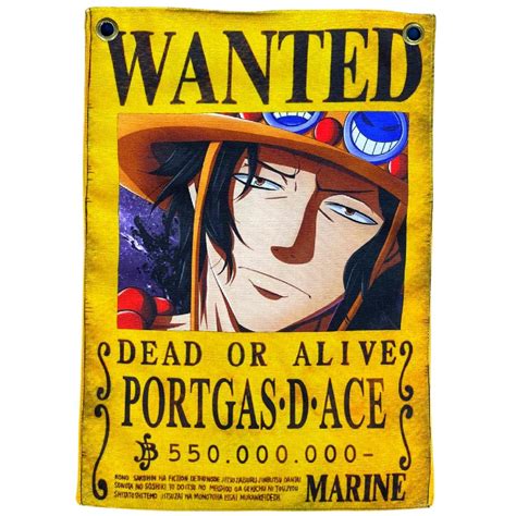 Poster One Piece Wanted Ace Em Tecido Dupla Face Procurado Shopee Brasil