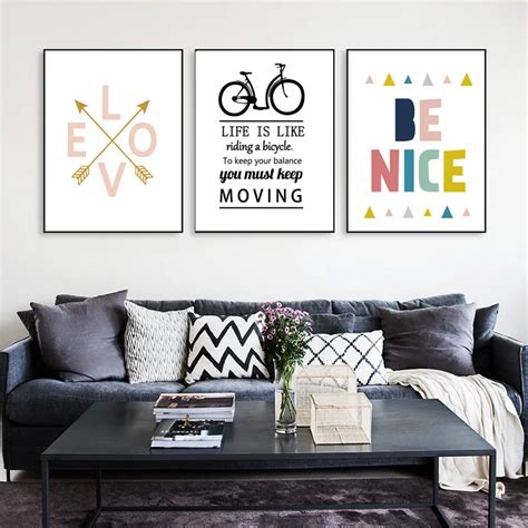 Nordic Typography Print Motivational Life Love Inspirational Quotes Art ...