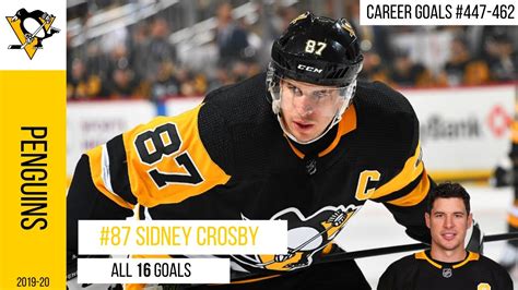 Sidney Crosby 87 All 16 Goals Of The 2019 20 Season Pittsburgh