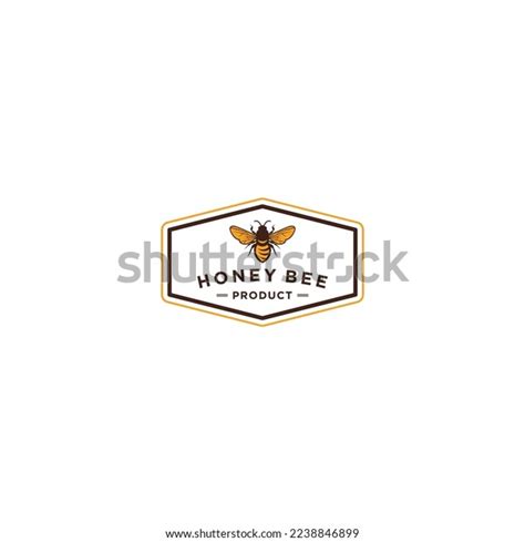 Honey Bee Logo Template White Background Stock Vector (Royalty Free ...