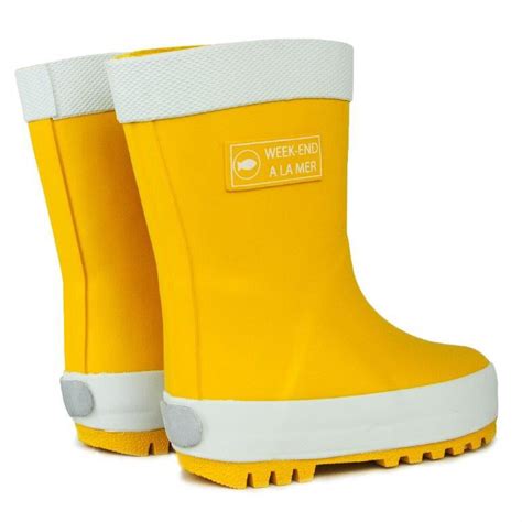 Weekend A La Mer Boys Yellow Rain Boots Niños Y Niñas